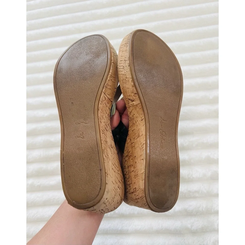 Sam Edelman Womens Rasha Slip On Cork Wedge Flip Flop Sandals Dark Brown Sz‎ 9.5